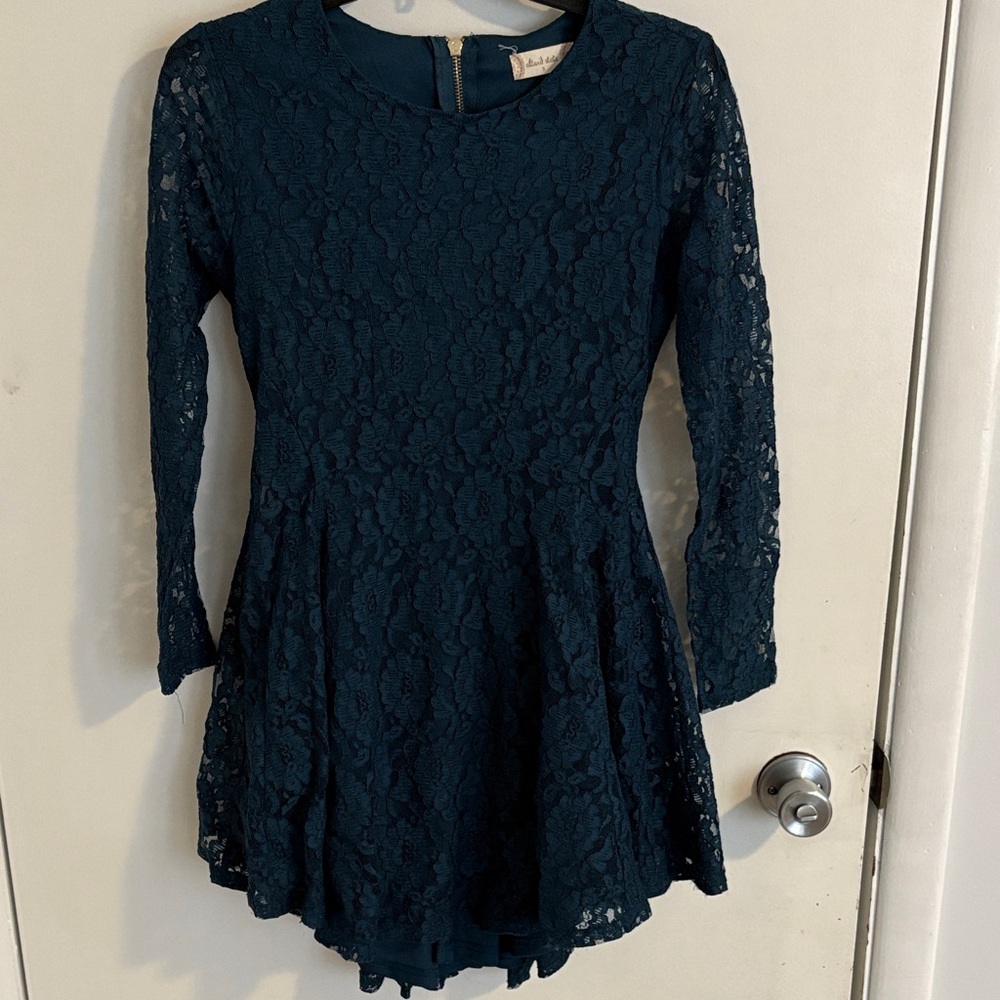 Altar'd State Lace Dress in Deep Teal